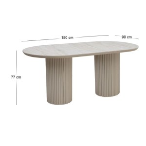 meg-GP038-0031,1-7 ΤΡΑΠΕΖΙ HAZAR MEGAPAP MDF ΧΡΩΜΑ TRAVERTINE - SANDSTONE 180X90X77ΕΚ.