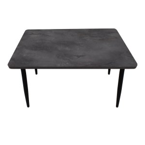 meg-GP038-0033,3-4 ΤΡΑΠΕΖΙ LEVICO MEGAPAP MDF - ΜΕΤΑΛΛΙΚΟ ΧΡΩΜΑ ΣΚΟΥΡΟ ΓΚΡΙ ΣΚΥΡΟΔΕΜΑΤΟΣ 130X70X75ΕΚ.