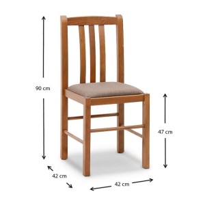meg-GP039-0004,1-5 ΚΑΡΕΚΛΑ ΤΡΑΠΕΖΑΡΙΑΣ DERRY MEGAPAP ΑΠΟ ΜΑΣΙΦ ΞΥΛΟ ΟΞΙΑΣ ΧΡΩΜΑ ΚΑΡΥΔΙ 42X42X90ΕΚ.