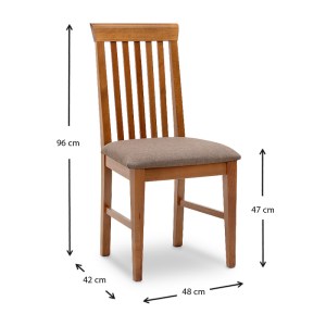 meg-GP039-0005,1-4 ΚΑΡΕΚΛΑ ΤΡΑΠΕΖΑΡΙΑΣ FRANCIS MEGAPAP ΑΠΟ ΜΑΣΙΦ ΞΥΛΟ ΟΞΙΑΣ ΧΡΩΜΑ ΚΑΡΥΔΙ 48X42X96ΕΚ.