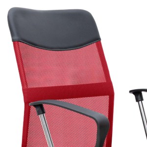 meg-GP040-0002,3-6 ΚΑΡΕΚΛΑ ΓΡΑΦΕΙΟΥ FRANCO MEGAPAP ΜΕ ΥΦΑΣΜΑ MESH ΧΡΩΜΑ ΚΟΚΚΙΝΟ - ΜΑΥΡΟ 59X57X95/105ΕΚ.