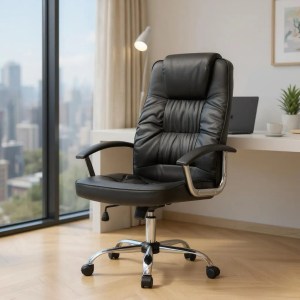 meg-GP040-0012,1-2 ΚΑΡΕΚΛΑ ΓΡΑΦΕΙΟΥ ΔΙΕΥΘΥΝΤΙΚΗ ARIAL MEGAPAP ΑΠΟ ΤΕΧΝΟΔΕΡΜΑ ΧΡΩΜΑ ΜΑΥΡΟ 62X63X112/122ΕΚ.