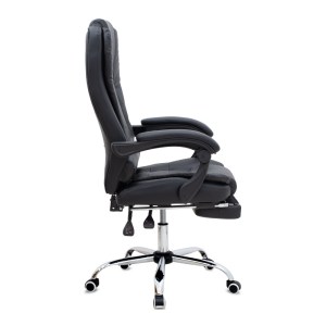 meg-GP040-0017,1-6 ΚΑΡΕΚΛΑ ΓΡΑΦΕΙΟΥ ΔΙΕΥΘΥΝΤΙΚΗ DARIA MEGAPAP ΜΕ ΥΠΟΠΟΔΙΟ ΑΠΟ ΤΕΧΝΟΔΕΡΜΑ ΧΡΩΜΑ ΜΑΥΡΟ 65X65X117/127ΕΚ.
