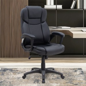 meg-GP040-0018,1-2 ΚΑΡΕΚΛΑ ΓΡΑΦΕΙΟΥ ΔΙΕΥΘΥΝΤΙΚΗ MORGAN MEGAPAP ΑΠΟ ΤΕΧΝΟΔΕΡΜΑ ΧΡΩΜΑ ΜΑΥΡΟ 67X65X112/122ΕΚ.