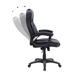 meg-GP040-0018,1-6 ΚΑΡΕΚΛΑ ΓΡΑΦΕΙΟΥ ΔΙΕΥΘΥΝΤΙΚΗ MORGAN MEGAPAP ΑΠΟ ΤΕΧΝΟΔΕΡΜΑ ΧΡΩΜΑ ΜΑΥΡΟ 67X65X112/122ΕΚ.