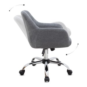 meg-GP040-0022,1-5 ΚΑΡΕΚΛΑ ΓΡΑΦΕΙΟΥ LANA MEGAPAP ΥΦΑΣΜΑΤΙΝΗ ΧΡΩΜΑ ΓΚΡΙ 61X61X80/90ΕΚ.