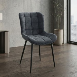 meg-GP040-0024,1-1 ΚΑΡΕΚΛΑ ΤΡΑΠΕΖΑΡΙΑΣ CHIARA MEGAPAP ΑΝΘΡΑΚΙ ΥΦΑΣΜΑ - ΜΕΤΑΛΛΙΚΟ ΜΑΥΡΟ ΠΟΔΙ 48X58X81ΕΚ.