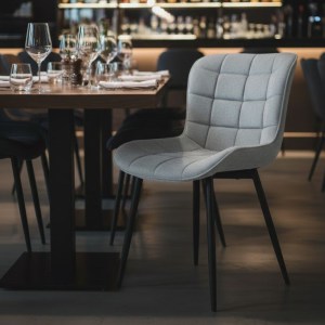 meg-GP040-0024,2-2 ΚΑΡΕΚΛΑ ΤΡΑΠΕΖΑΡΙΑΣ CHIARA MEGAPAP ΓΚΡΙ ΥΦΑΣΜΑ - ΜΕΤΑΛΛΙΚΟ ΜΑΥΡΟ ΠΟΔΙ 48X58X81ΕΚ.