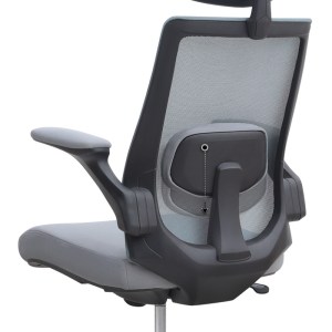 meg-GP040-0025,2-8 ΚΑΡΕΚΛΑ ΓΡΑΦΕΙΟΥ ΔΙΕΥΘΥΝΤΙΚΗ BELORA MEGAPAP ΜΕ ΥΦΑΣΜΑ MESH ΧΡΩΜΑ ΓΚΡΙ 63,5X62X117/127ΕΚ.