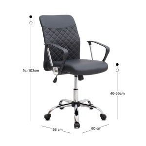 meg-GP040-0027,1-8 ΚΑΡΕΚΛΑ ΓΡΑΦΕΙΟΥ AVELON MEGAPAP ΑΠΟ ΤΕΧΝΟΔΕΡΜΑ ΧΡΩΜΑ ΜΑΥΡΟ 60X56X94/103ΕΚ.