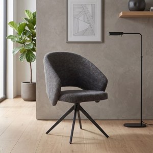 meg-GP040-0029,2-1 ΠΟΛΥΘΡΟΝΑ ΤΡΑΠΕΖΑΡΙΑΣ MILANO MEGAPAP ΠΕΡΙΣΤΡΕΦΟΜΕΝΗ ΧΡΩΜΑ ΑΝΘΡΑΚΙ ΥΦΑΣΜΑ - ΜΕΤΑΛΛΙΚΟ ΜΑΥΡΟ ΠΟΔΙ 64X64X83ΕΚ.