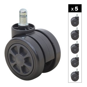 meg-GP040-0030,1-0 ΑΝΤΑΛΛΑΚΤΙΚΑ ΡΟΔΑΚΙΑ MEGAPAP ΓΙΑ ΚΑΡΕΚΛΕΣ ΓΡΑΦΕΙΟΥ ΣΕΤ 5 ΤΜΧ ΧΡΩΜΑ ΜΑΥΡΟ