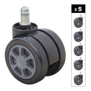 meg-GP040-0030,2-0 ΑΝΤΑΛΛΑΚΤΙΚΑ ΡΟΔΑΚΙΑ MEGAPAP ΓΙΑ ΚΑΡΕΚΛΕΣ ΓΡΑΦΕΙΟΥ ΣΕΤ 5 ΤΜΧ ΧΡΩΜΑ ΜΑΥΡΟ - ΓΚΡΙ