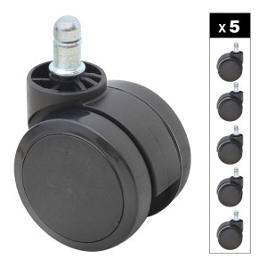 meg-GP040-0031,1-0 ΑΝΤΑΛΛΑΚΤΙΚΑ ΡΟΔΑΚΙΑ MEGAPAP ΓΙΑ ΚΑΡΕΚΛΕΣ ΓΡΑΦΕΙΟΥ ΣΕΤ 5 ΤΜΧ ΧΡΩΜΑ ΜΑΥΡΟ