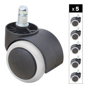 meg-GP040-0032,1-0 ΑΝΤΑΛΛΑΚΤΙΚΑ ΡΟΔΑΚΙΑ MEGAPAP ΓΙΑ ΚΑΡΕΚΛΕΣ ΓΡΑΦΕΙΟΥ ΣΕΤ 5 ΤΜΧ ΧΡΩΜΑ ΜΑΥΡΟ - ΛΕΥΚΟ