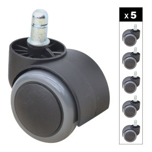 meg-GP040-0032,2-0 ΑΝΤΑΛΛΑΚΤΙΚΑ ΡΟΔΑΚΙΑ MEGAPAP ΓΙΑ ΚΑΡΕΚΛΕΣ ΓΡΑΦΕΙΟΥ ΣΕΤ 5 ΤΜΧ ΧΡΩΜΑ ΜΑΥΡΟ - ΓΚΡΙ