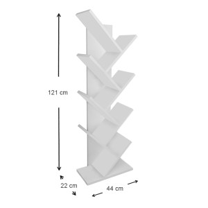 meg-GP041-0007,1-4 ΒΙΒΛΙΟΘΗΚΗ ΜΕΛΑΜΙΝΗΣ MILTON MEGAPAP ΧΡΩΜΑ ΛΕΥΚΟ 44X22X121ΕΚ.