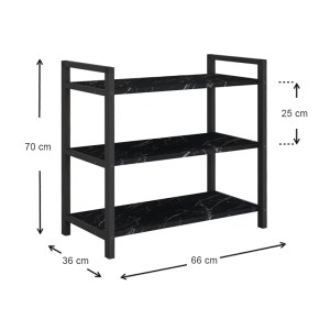 meg-GP041-0008,3-4 ΠΑΠΟΥΤΣΟΘΗΚΗ NAVARI MEGAPAP 9 ΖΕΥΓΩΝ ΜΕΤΑΛΛΙΚΗ - ΜΕΛΑΜΙΝΗΣ ΧΡΩΜΑ ΜΑΥΡΟ ΕΦΕ ΜΑΡΜΑΡΟΥ 66X36X70ΕΚ.