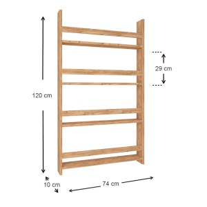 meg-GP041-0011,2-3 ΕΠΙΤΟΙΧΙΑ ΒΙΒΛΙΟΘΗΚΗ - ΡΑΦΙΕΡΑ MONTESSORI MEGAPAP ΑΠΟ ΜΕΛΑΜΙΝΗ ΧΡΩΜΑ PINE OAK 70X10X120ΕΚ.