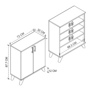 meg-GP041-0017,1-6 ΝΤΟΥΛΑΠΙ ΚΟΥΖΙΝΑΣ/ΜΠΑΝΙΟΥ - ΠΑΠΟΥΤΣΟΘΗΚΗ LILLY MEGAPAP ΧΡΩΜΑ ΛΕΥΚΟ 72X32,5X88ΕΚ.