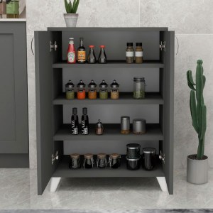 meg-GP041-0017,3-3 ΝΤΟΥΛΑΠΙ ΚΟΥΖΙΝΑΣ/ΜΠΑΝΙΟΥ - ΠΑΠΟΥΤΣΟΘΗΚΗ ΜΕΛΑΜΙΝΗΣ LILLY MEGAPAP ΧΡΩΜΑ ΑΝΘΡΑΚΙ 77X30X78,5ΕΚ.