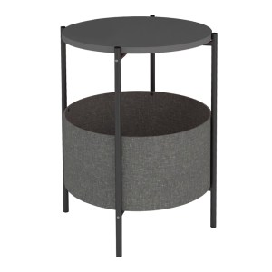 meg-GP041-0021,3-1 ΒΟΗΘΗΤΙΚΟ ΤΡΑΠΕΖΑΚΙ KALID MEGAPAP ΜΕΛΑΜΙΝΗΣ - ΥΦΑΣΜΑΤΙΝΟ ΧΡΩΜΑ ΑΝΘΡΑΚΙ - ΓΚΡΙ 43X43X60ΕΚ.