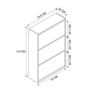 meg-GP041-0029,1-6 ΠΑΠΟΥΤΣΟΘΗΚΗ NAVE MEGAPAP 18 ΖΕΥΓΩΝ ΧΡΩΜΑ ΛΕΥΚΟ 73,6X24X110ΕΚ.
