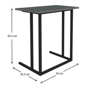 meg-GP041-0030,3-4 ΤΡΑΠΕΖΑΚΙ ΒΟΗΘΗΤΙΚΟ JANGO MEGAPAP ΜΕΤΑΛΛΙΚΟ - ΜΕΛΑΜΙΝΗΣ ΧΡΩΜΑ ΜΑΥΡΟ - ΑΝΘΡΑΚΙ 60X35,5X65,5ΕΚ.