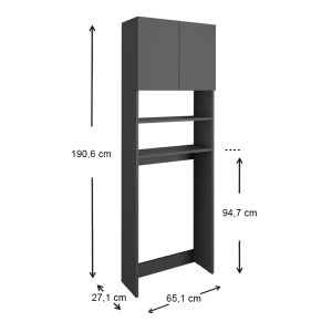 meg-GP041-0035,2-2 ΕΠΙΠΛΟ ΠΛΥΝΤΗΡΙΟΥ RAMSEY MEGAPAP ΑΠΟ ΜΕΛΑΜΙΝΗ ΧΡΩΜΑ ΑΝΘΡΑΚΙ 65X27X190,6ΕΚ.