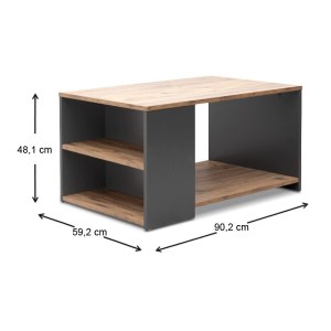 meg-GP041-0036,1-5 ΤΡΑΠΕΖΑΚΙ ΣΑΛΟΝΙΟΥ SYLVIA MEGAPAP ΧΡΩΜΑ PINE OAK - ΑΝΘΡΑΚΙ 90,2X59,2X48,1ΕΚ.