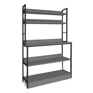 meg-GP041-0042,2-1 ΕΠΙΠΛΟ ΚΟΥΖΙΝΑΣ FOYER MEGAPAP ΜΕΤΑΛΛΙΚΟ - ΜΕΛΑΜΙΝΗΣ ΧΡΩΜΑ ΜΑΥΡΟ - ΑΝΘΡΑΚΙ 101X36X160,7ΕΚ.