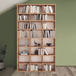 meg-GP041-0045,2-1 ΒΙΒΛΙΟΘΗΚΗ ΜΕΛΑΜΙΝΗΣ FYODOR MEGAPAP ΧΡΩΜΑ PINE OAK 102X16X178ΕΚ.