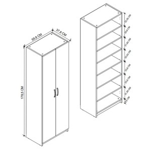 meg-GP041-0085,1-4 ΝΤΟΥΛΑΠΑ ΡΟΥΧΩΝ - ΠΑΠΟΥΤΣΟΘΗΚΗ RENSO MEGAPAP ΔΙΦΥΛΛΗ ΧΡΩΜΑ ΛΕΥΚΟ 59,8X37,8X178,5ΕΚ.