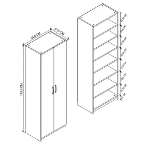 meg-GP041-0085,1-5 ΠΑΠΟΥΤΣΟΘΗΚΗ RENSO MEGAPAP ΔΙΦΥΛΛΗ ΧΡΩΜΑ ΛΕΥΚΟ 59,8X37,8X178,5ΕΚ.