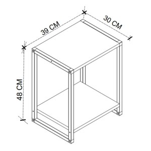 meg-GP041-0092,1-3 ΚΟΜΟΔΙΝΟ GINA MEGAPAP ΧΡΩΜΑ SAPPHIRE OAK - ΜΑΥΡΟ 39X30X48ΕΚ.