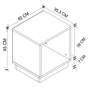 meg-GP041-0093,2-3 ΚΟΜΟΔΙΝΟ GINO MEGAPAP ΧΡΩΜΑ SAPPHIRE OAK 40X35,3X45ΕΚ.