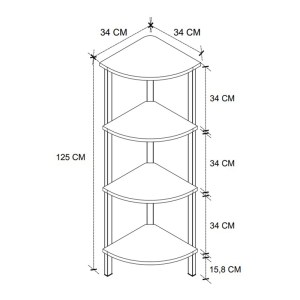 meg-GP041-0096,1-3 ΒΙΒΛΙΟΘΗΚΗ ΓΩΝΙΑΚΗ LELA MEGAPAP ΧΡΩΜΑ ΜΑΥΡΟ - ΚΑΠΝΙΣΤΗ ΚΑΡΥΔΙΑ 34X34X125ΕΚ.