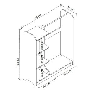 meg-GP041-0099,1-3 ΕΠΙΠΛΟ ΕΙΣΟΔΟΥ ROZESME MEGAPAP ΧΡΩΜΑ PINE OAK 120X40X135ΕΚ.