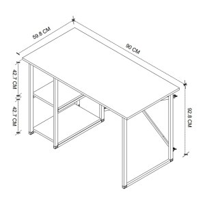 meg-GP041-0108,1-3 ΓΡΑΦΕΙΟ ΕΡΓΑΣΙΑΣ VERNO MEGAPAP ΧΡΩΜΑ PINE OAK 90X59,8X92,8ΕΚ.