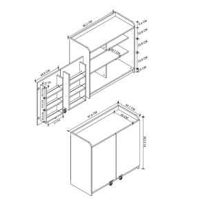 meg-GP041-0114,1-5 ΝΤΟΥΛΑΠΙ ΚΟΥΖΙΝΑΣ - ΜΠΑΝΙΟΥ ALTAY I MEGAPAP ΧΡΩΜΑ ΛΕΥΚΟ 97,8X44,1X91,5ΕΚ.