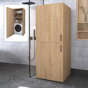 meg-GP041-0139,2-0 ΝΤΟΥΛΑΠΑ ΜΠΑΝΙΟΥ - ΕΠΙΠΛΟ ΠΛΥΝΤΗΡΙΟΥ MILES MEGAPAP ΧΡΩΜΑ SAPPHIRE OAK 70X70X180ΕΚ.