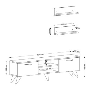 meg-GP042-0007,2-4 ΣΥΝΘΕΣΗ ΤΗΛΕΟΡΑΣΗΣ COLIN MEGAPAP ΑΠΟ ΜΕΛΑΜΙΝΗ ΧΡΩΜΑ ΚΑΡΥΔΙ - ΜΑΥΡΟ ΕΦΕ ΜΑΡΜΑΡΟΥ 150X30X40,6ΕΚ.