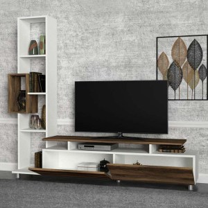 meg-GP042-0046,2-1 ΕΠΙΠΛΟ ΤΗΛΕΟΡΑΣΗΣ TULIP MEGAPAP ΑΠΟ ΜΕΛΑΜΙΝΗ ΧΡΩΜΑ ΛΕΥΚΟ - ΚΑΡΥΔΙ 160X29,5X160ΕΚ.