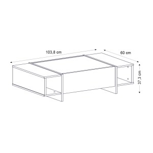 meg-GP042-0066,1-6 ΤΡΑΠΕΖΑΚΙ ΣΑΛΟΝΙΟΥ VEYRON MEGAPAP ΧΡΩΜΑ ΜΑΥΡΟ REBAB - ΜΑΥΡΟ ΕΦΕ ΜΑΡΜΑΡΟΥ 104X60X37,3ΕΚ.