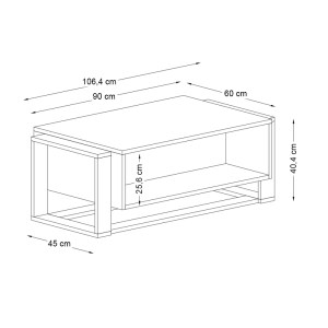 meg-GP042-0067,1-6 ΤΡΑΠΕΖΑΚΙ ΣΑΛΟΝΙΟΥ SERINA MEGAPAP ΧΡΩΜΑ ΜΑΥΡΟ ΕΦΕ ΜΑΡΜΑΡΟΥ 107X60X40ΕΚ.