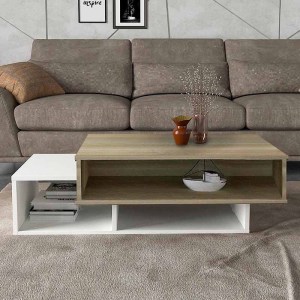 meg-GP042-0071,2-1 ΤΡΑΠΕΖΑΚΙ ΣΑΛΟΝΙΟΥ TAB MEGAPAP ΑΠΟ ΜΕΛΑΜΙΝΗ ΧΡΩΜΑ ΛΕΥΚΟ - CORDOBA 105X60X32ΕΚ.