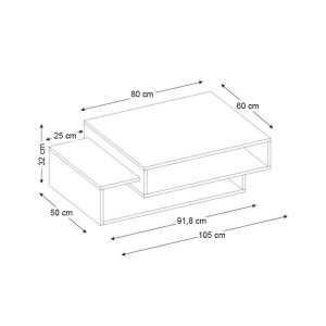 meg-GP042-0071,2-5 ΤΡΑΠΕΖΑΚΙ ΣΑΛΟΝΙΟΥ TAB MEGAPAP ΧΡΩΜΑ ΛΕΥΚΟ - CORDOBA 105X60X32ΕΚ.