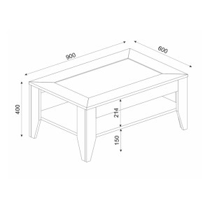 meg-GP042-0077,1-4 ΤΡΑΠΕΖΑΚΙ ΣΑΛΟΝΙΟΥ MADURA MEGAPAP ΑΠΟ ΜΕΛΑΜΙΝΗ ΧΡΩΜΑ SAPPHIRE 90X60X40ΕΚ.