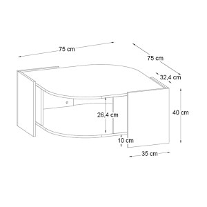meg-GP042-0078,2-10 ΤΡΑΠΕΖΑΚΙ ΣΑΛΟΝΙΟΥ MARBEL MEGAPAP ΧΡΩΜΑ SAPPHIRE OAK - ΛΕΥΚΟ ΕΦΕ ΜΑΡΜΑΡΟΥ 75X75X40ΕΚ.