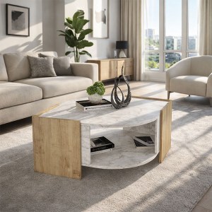 meg-GP042-0078,2-1 ΤΡΑΠΕΖΑΚΙ ΣΑΛΟΝΙΟΥ MARBEL MEGAPAP ΧΡΩΜΑ SAPPHIRE OAK - ΛΕΥΚΟ ΕΦΕ ΜΑΡΜΑΡΟΥ 75X75X40ΕΚ.